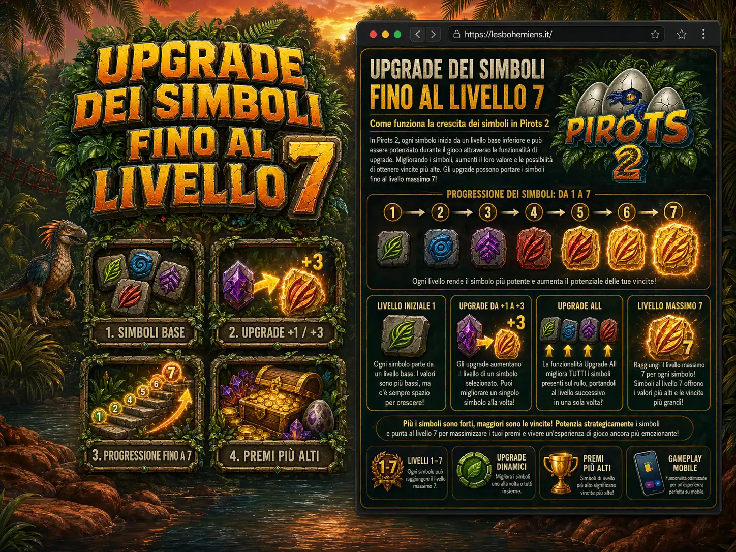 Upgrade dei simboli fino al livello 7